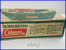 Vintage Coleman USA Two Burner Camp Stove 425E499 Green with Original Box Vintage Coleman USA Two Burner Camp Stove 425E499 Green with Original Box