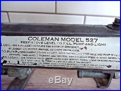 Vintage Coleman nr. 527 military gasoline field stove burner 1945 sterilizer set