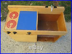 Vintage Creative Playthings Wood Kitchen stove sink cabinets Very Cute