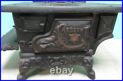 Vintage Crescent Cast Iron Cook Stove Salesman Sample Large + Accessories Pots