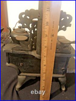 Vintage Crescent Cast Iron Cook Stove Salesman Sample Large + Accessories Pots