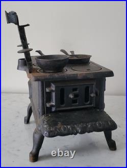 Vintage Crescent Cast Iron Stove with Accessories 13 Wide
