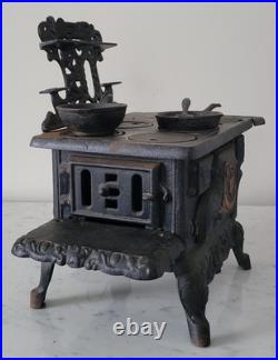 Vintage Crescent Cast Iron Stove with Accessories 13 Wide