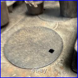 Vintage Crescent Miniature Cast Iron Stove And Pans Antique Dollhouse Toy