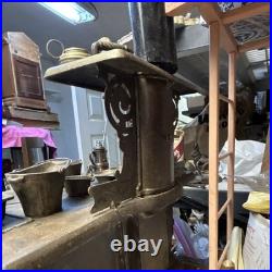 Vintage Crescent Miniature Cast Iron Stove And Pans Antique Dollhouse Toy