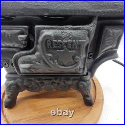 Vintage Crescent Miniature Cast Iron Stove withextra Cookware Accessories