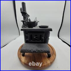 Vintage Crescent Miniature Cast Iron Stove withextra Cookware Accessories