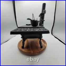 Vintage Crescent Miniature Cast Iron Stove withextra Cookware Accessories