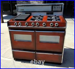 Vintage Crown Double Oven Gas Range 6 Burner+ Griddle Retro 1960s-1970's