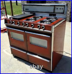 Vintage Crown Double Oven Gas Range 6 Burner+ Griddle Retro 1960s-1970's