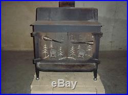 Vintage FISHER GRAMPA BEAR wood stove & fire screen insert Fisher Grandpa Bear