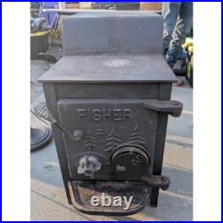 Vintage Fisher Papa Bear Wood Burning Stove Single Door Cast Iron