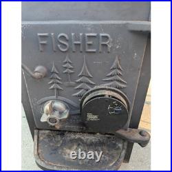 Vintage Fisher Papa Bear Wood Burning Stove Single Door Cast Iron