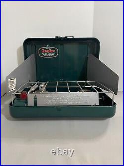 Vintage KAMPKOOK Model LCS 21 Leaded or White Gasoline Two Burner Stove With Box
