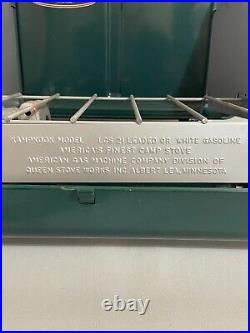 Vintage KAMPKOOK Model LCS 21 Leaded or White Gasoline Two Burner Stove With Box