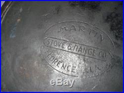 Vintage (LARGE) No. 12 MARTIN STOVE & RANGE CO. LARGE SKILLET WithFIRE RING
