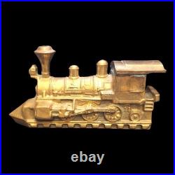 Vintage Large Wood Stove Heavy Solid Brass Train Locomotive Steamer 12 x 6 1/2