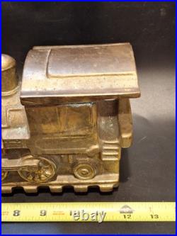 Vintage Large Wood Stove Heavy Solid Brass Train Locomotive Steamer 12 x 6 1/2