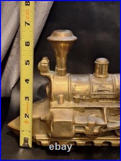 Vintage Large Wood Stove Heavy Solid Brass Train Locomotive Steamer 12 x 6 1/2