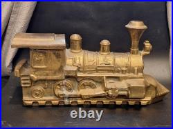 Vintage Large Wood Stove Heavy Solid Brass Train Locomotive Steamer 12 x 6 1/2