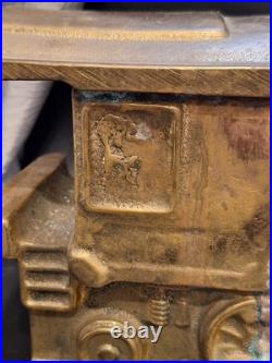 Vintage Large Wood Stove Heavy Solid Brass Train Locomotive Steamer 12 x 6 1/2