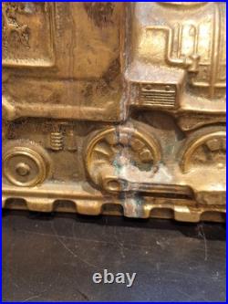 Vintage Large Wood Stove Heavy Solid Brass Train Locomotive Steamer 12 x 6 1/2