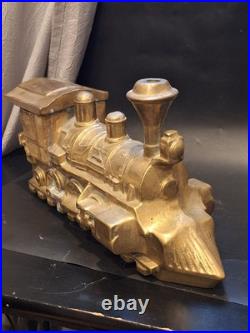 Vintage Large Wood Stove Heavy Solid Brass Train Locomotive Steamer 12 x 6 1/2