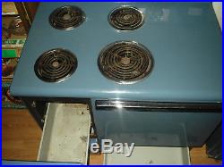 Vintage MCM 50s General Electric Stove & Refrigerator Electric Blue & they WORK
