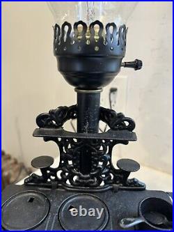Vintage MINIATURE CAST-IRON STOVE CRESCENT Toy With A Lamp Vintage MINIATURE CAST-IRON STOVE CRESCENT Toy With A Lamp