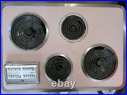 Vintage Mid Century Pink GENERAL ELECTRIC Cooktop Stove Wall Oven Built In