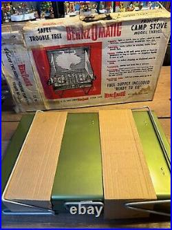 Vintage, New In Box Bernzomatic 2 Burner Camp Stove Avocado Green USA
