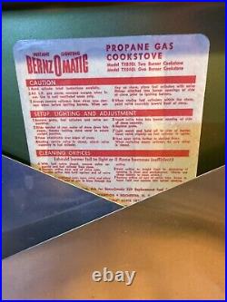 Vintage, New In Box Bernzomatic 2 Burner Camp Stove Avocado Green USA