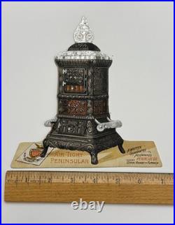 Vintage Peninsular Stove Range Furnace large Die-Cut Advertising Trade Card WOW