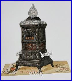 Vintage Peninsular Stove Range Furnace large Die-Cut Advertising Trade Card WOW