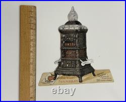 Vintage Peninsular Stove Range Furnace large Die-Cut Advertising Trade Card WOW