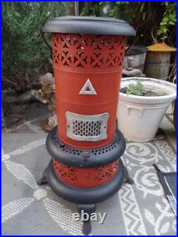 Vintage Perfection #525 Kerosene Oil Heater Stove Cabin Patio Antique Stove red