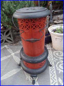 Vintage Perfection #525 Kerosene Oil Heater Stove Cabin Patio Antique Stove red