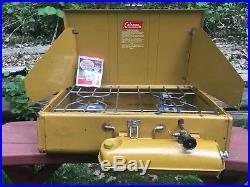 Vintage Rare Gold Mustard Coleman Burner Camping Stove Model 413g