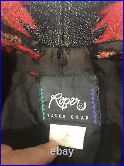 Vintage Roper Range Gear Long Western Blanket Coat Wool Blend USA Ladies Large
