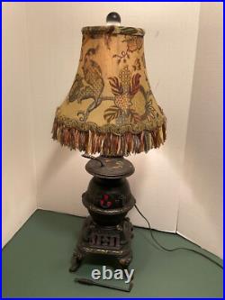 Vintage SPARK Cast Iron Pot Belly Stove/Lamp 14 Tall. Read