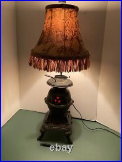 Vintage SPARK Cast Iron Pot Belly Stove/Lamp 14 Tall. Read