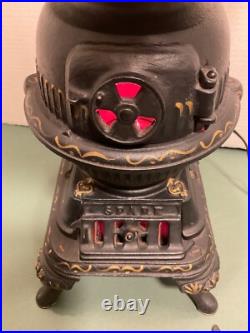 Vintage SPARK Cast Iron Pot Belly Stove/Lamp 14 Tall. Read
