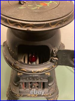 Vintage SPARK Cast Iron Pot Belly Stove/Lamp 14 Tall. Read