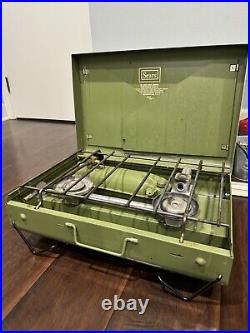 Vintage Sears Roebuck 2 Burner Camp Stove Model 476 72244 Vintage Sears Roebuck 2 Burner Camp Stove Model 476 72244