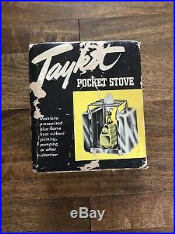Vintage TAYKIT Pocket Stove Camping, Backpacking or Hiking Made in USA