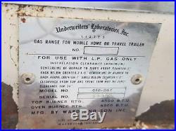 Vintage Trav'ler 610-367 RV Travel Trailer Propane Stove Oven 3 Burner traveler