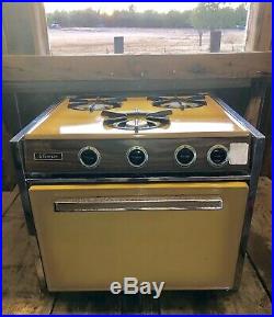 Vintage Trav'ler RV Travel Trailer Propane Stove Top Oven 3 Burner Traveler