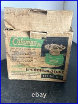 Vintage Working 1/66 Coleman Sportster Camp Stove Model 502-700 with Original Box