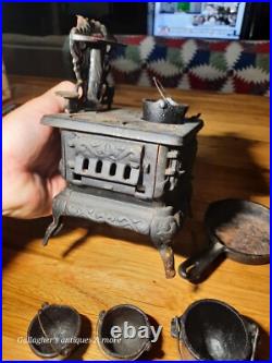 Vintage lot Crescent queen Cast Iron Wood Stove Salesman Sample Toy accessories