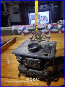 Vintage lot Crescent queen Cast Iron Wood Stove Salesman Sample Toy accessories